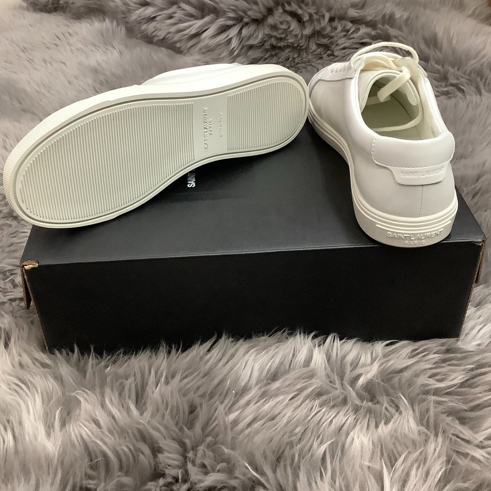 Saint Laurent | Women's Low Top Sneaker | White | Size 38 - Picture 7 of 8